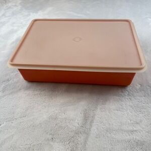 Vintage TupperCraft Caddy‎ Organizer Tool Box Storage Container Retro Orange